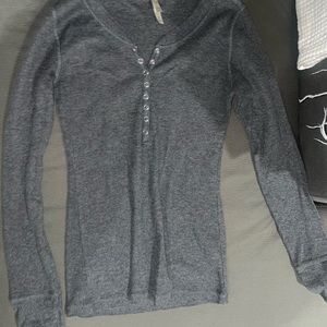 Gray waffle knit thermal